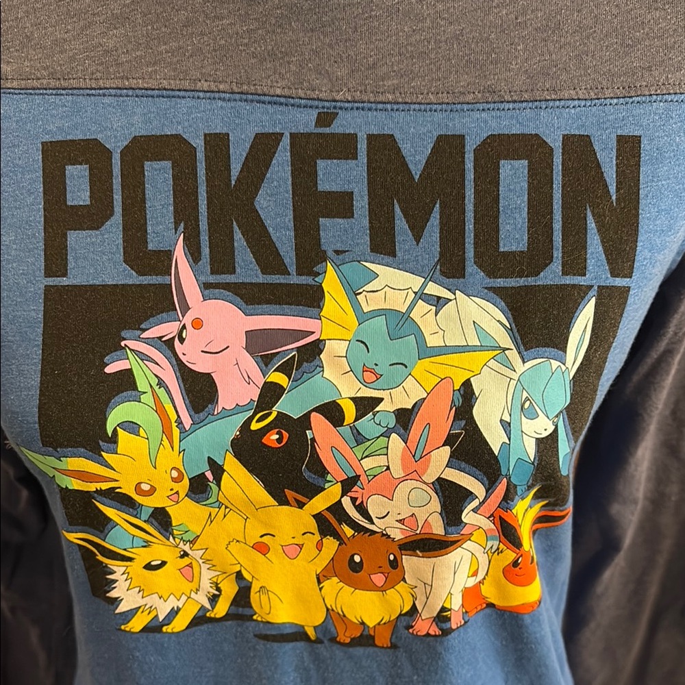 Pokemon Blue Long Sleeve Tee with Vibrant character Graphic, L - Picture 2 of 3